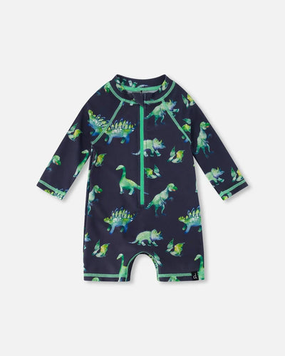 Printed Dinosaurs One-Piece Rashguard