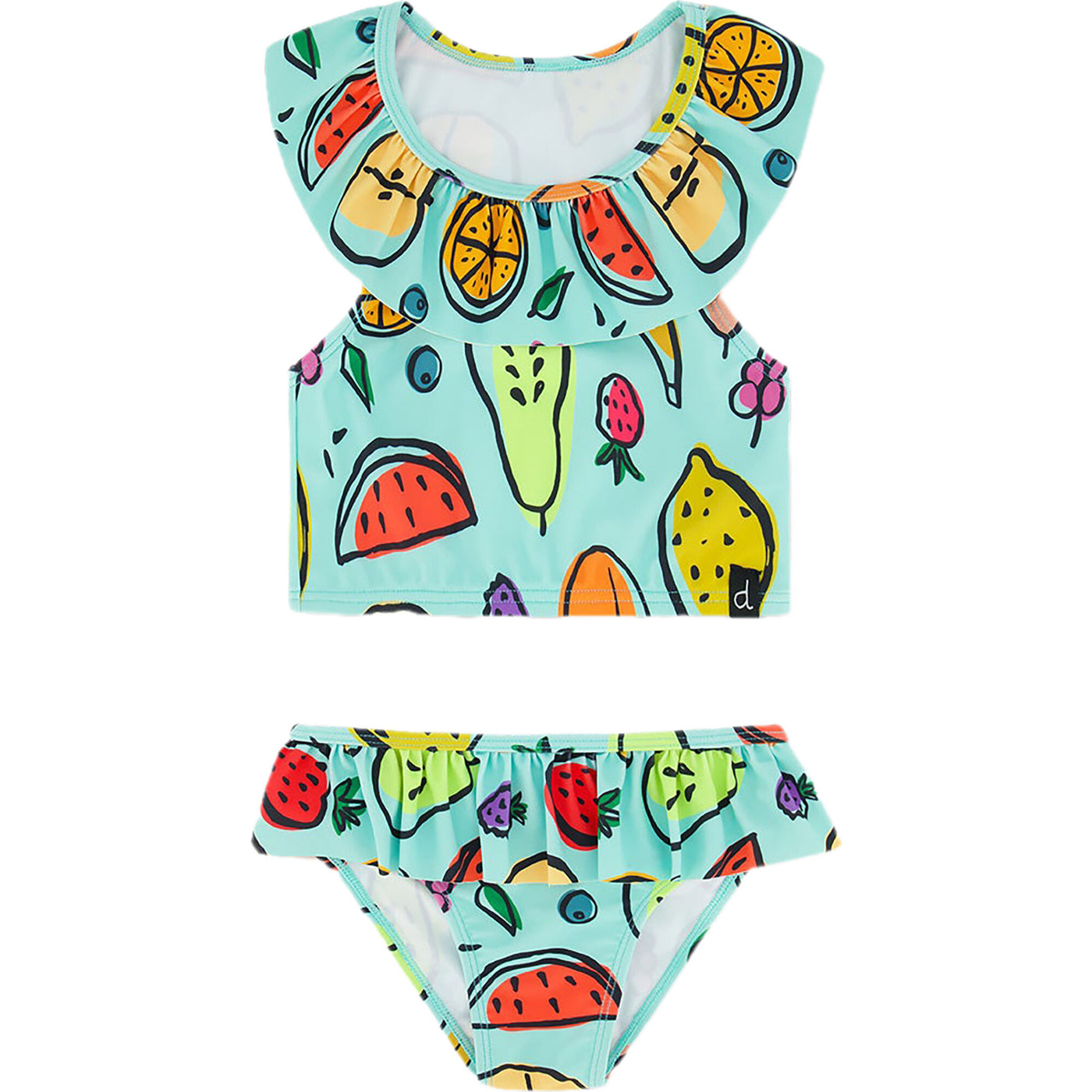 Printed Fruits Two-Piece Swimsuit