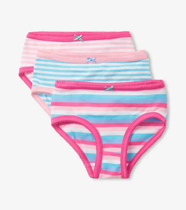 Striped Girls Brief Underwear 3pk