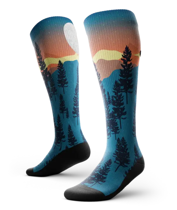 Bright Night Knee High Compression Socks - Unisex