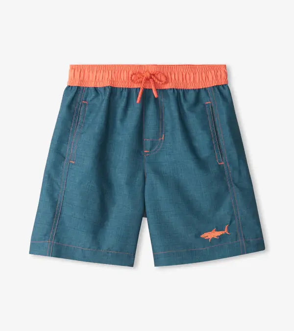 Texured Shark Swim Trunks