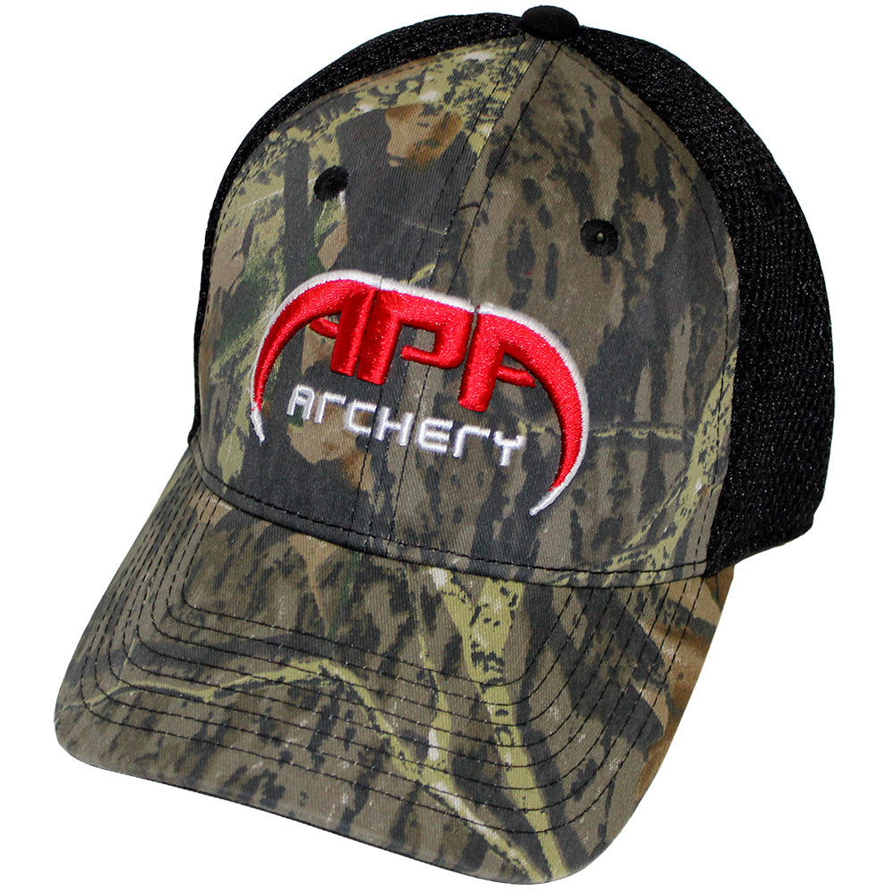 Camo Hat with Black Mesh