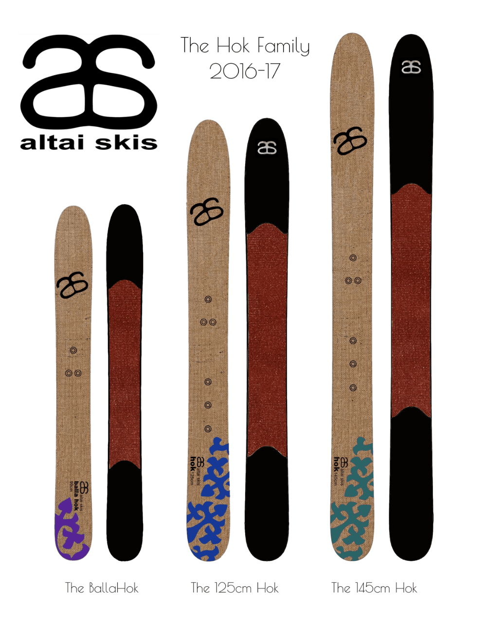 Hok Ski 125cm With Universal Pivot Binding