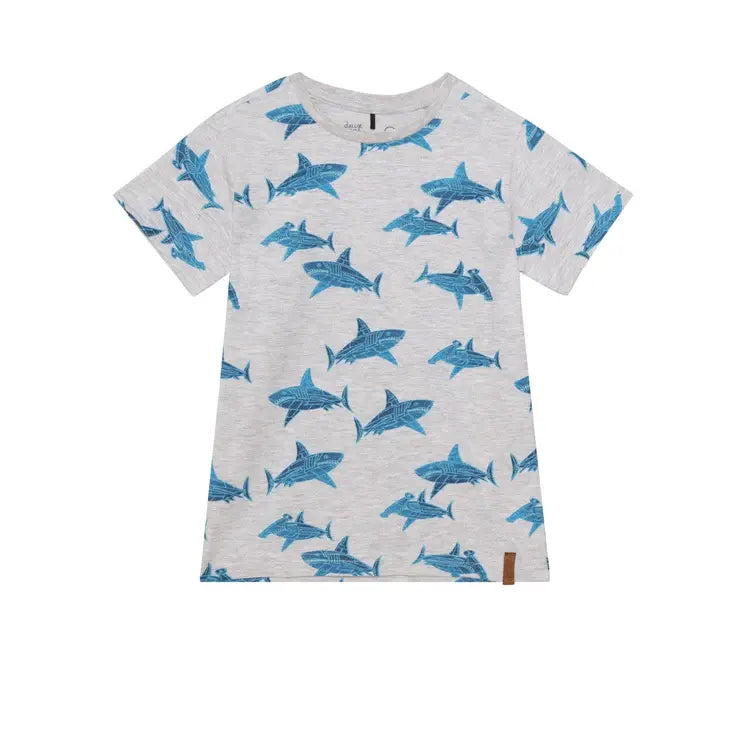 Printed Cotton Jersey Tee Sharks